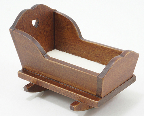 Dollhouse Miniature Cradle, Walnut